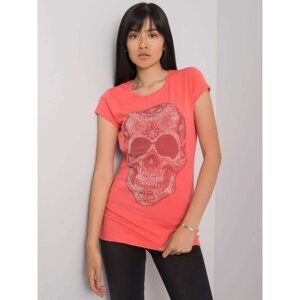 Women's coral shirt with skull