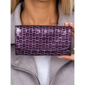 A purple women's wallet with a braid motif