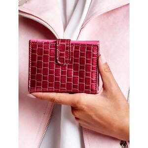 Dark pink women's wallet with geometric patterns