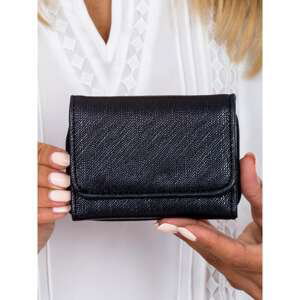 Women's black wallet with a zipped pocket