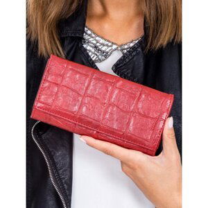 Women's wallet with a dark red embossing