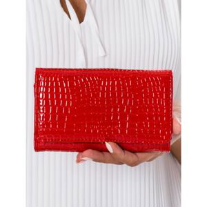 Embossed women's red eco-leather wallet