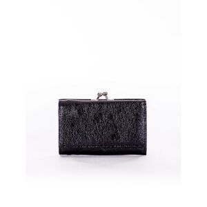 Black eco-leather wallet with earwires