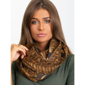 Light brown shawl with animal patterns