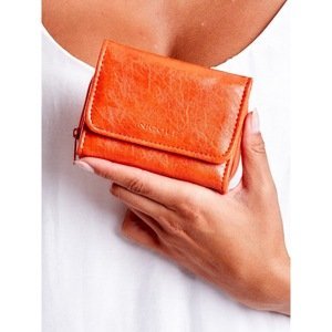 Orange wallet with a zipper closure