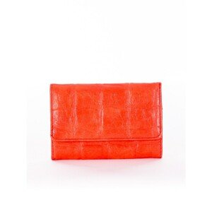 Dark orange wallet with embossed animal skin motif