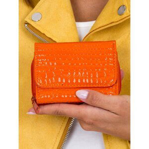 Women's orange wallet with embossing