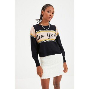 Trendyol Navy Blue Jacquard Knitwear Sweater
