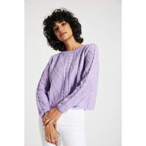 Trendyol Lilac Knit Detailed Knitwear Sweater