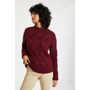 Trendyol Claret Red Knit Detailed Knitwear Sweater
