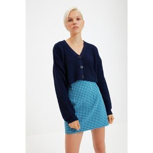 Trendyol Navy Blue Crop Knitwear Cardigan