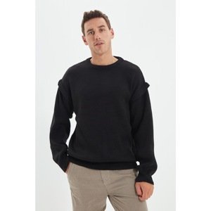 Trendyol Black Men's Oversize Crew Neck Sweater