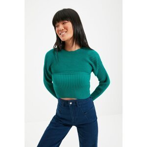 Trendyol Green Crop Knitwear Blouse Sweater Suit