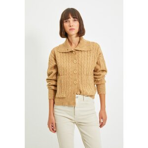 Trendyol Camel Knit Detailed Knitwear Cardigan