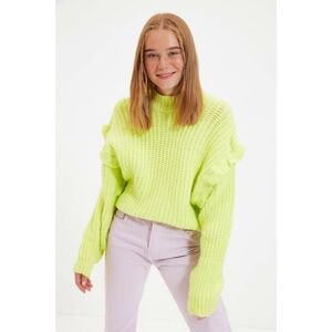 Trendyol Yellow Crop Detailed Knitwear Sweater