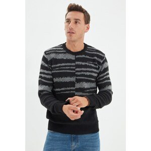 Trendyol Black Men's Slim Fit Crew Neck Knitwear Sweater