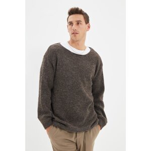 Trendyol Mink Men's Oversize Wide Collar Knitwear Sweater