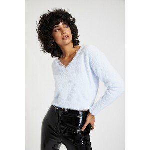 Trendyol Light Blue Lace Detailed Knitwear Sweater