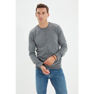 Trendyol Gray Men's Slim Fit Crew Neck Sweater