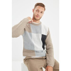 Trendyol Mink Men's Crew Neck Slim Fit Knitwear Sweater