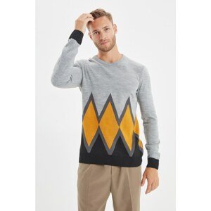 Trendyol Gray Men's Crew Neck Slim Fit Knitwear Sweater