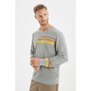 Trendyol Gray Men's Crew Collar Regular Fit Knitwear Sweater