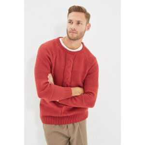 Trendyol Dried Rose Men Slim Fit Crew Neck Hair Knitting Knitwear Sweater