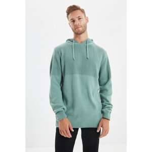 Trendyol Mint Men's Hooded Regular Fit Knitwear Sweater