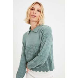 Trendyol Mint Knitted Detailed Knitwear Sweater