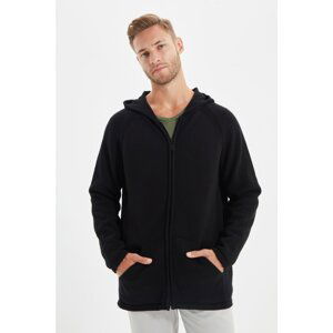 Trendyol Black Men's Hooded Cardigan