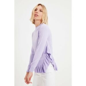 Trendyol Dried Lilac Skirt Flywheel Knitwear Sweater
