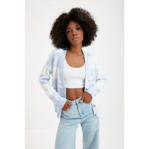 Trendyol Light Blue Jacquard Knitwear Cardigan