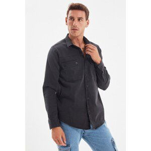 Trendyol Black Men's Slim Fit Double Pocket Shirt