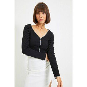 Trendyol Black Button Knitted Blouse