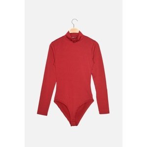 Trendyol Claret Red Neck Low Back Knitted Body