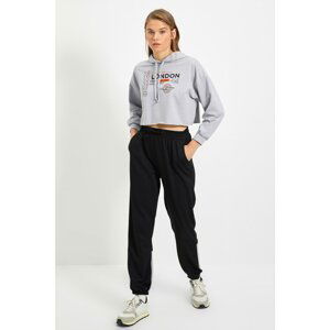 Trendyol Black Printed Loose Jogger Knitted Tracksuit Set