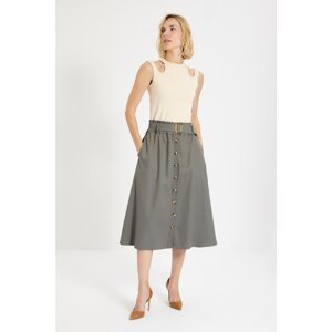 Trendyol Khaki Belted Skirt
