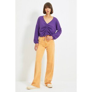 Trendyol Purple Pleated Knitted Blouse