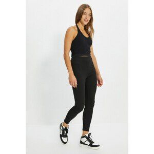 Trendyol Black Ribbed Knitted Leggings