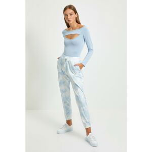 Trendyol Blue Tie Dye Printed Loose Jogger Knitted Sweatpants