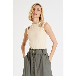 Trendyol Beige Cut Out Detailed Knitted Blouse