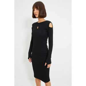 Trendyol Black Cut Out Detailed Knitted Dress