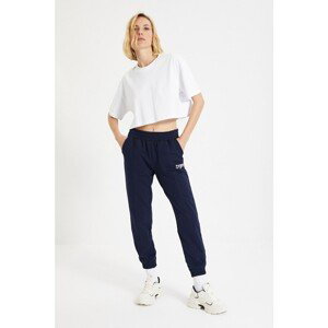 Trendyol Navy Blue Embroidered Loose Jogger Knitted Sweatpants