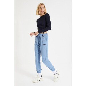 Trendyol Light Blue Embroidered Loose Jogger Knitted Sweatpants