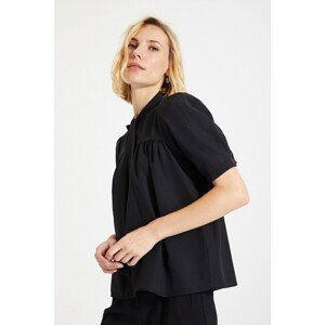 Trendyol Black Scarf Collar Blouse