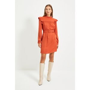 Trendyol Ruffle Detailed Dress With Tile Belt