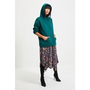 Trendyol Emerald Printed Raised Boyfriend Thick Knitted Thin Sweatshirt