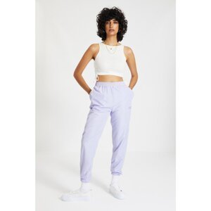 Trendyol Lilac Printed Basic Knitted Parachute Fabric Sweatpants