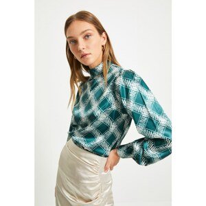 Trendyol Emerald Green High Collar Blouse