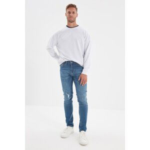 Trendyol Blue Men's Skinny Fit Destroyed Jeans